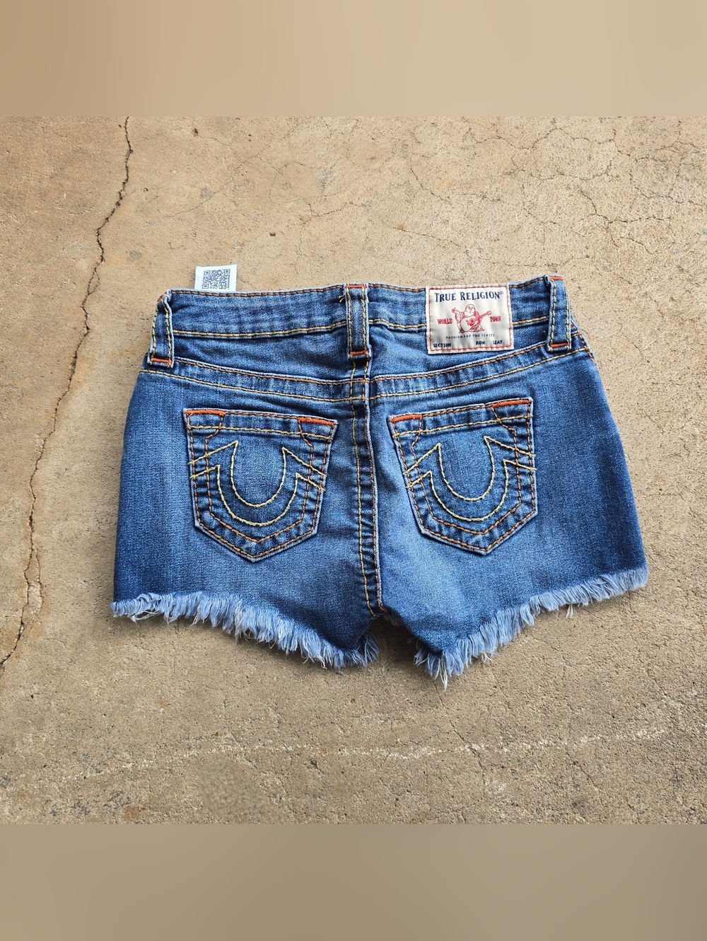 y2k true religion Keira cut off shorts
